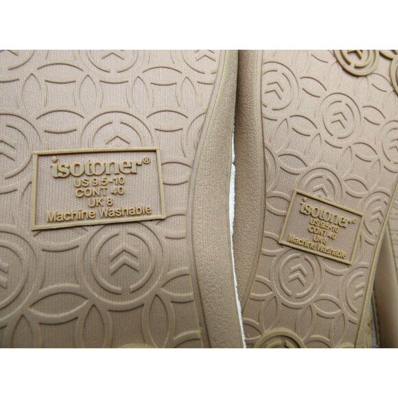 Isotoner Popcorn ECO Microterry Slide Slippers with Memory Foam, Ivory - Picture 9 of 9